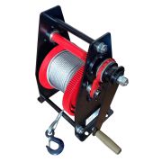 Лебедка ручная барабанная с тросом 750/1500кг  40м с храповым механизмом и полиспастом TOR ЛР